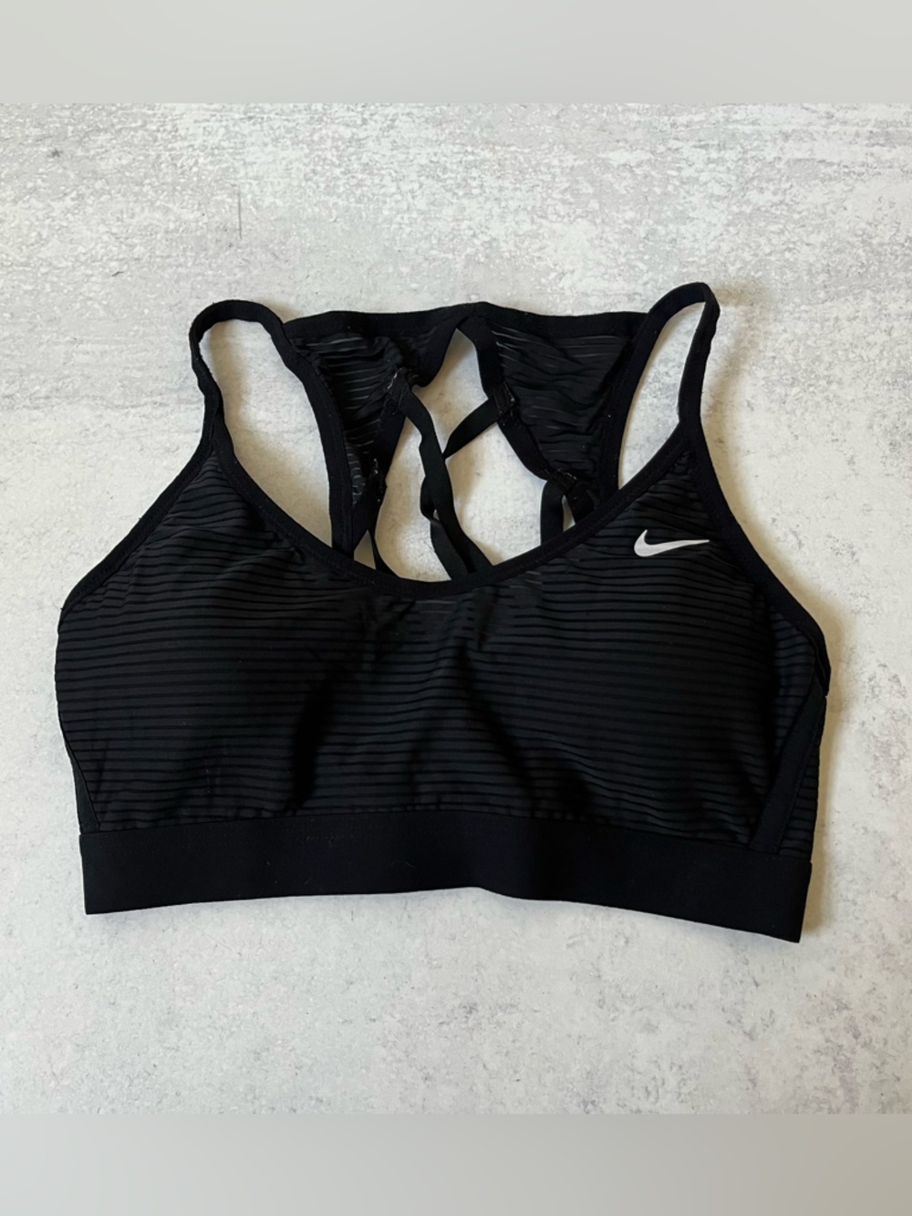Nike Dri-fit Strappy Back Sports Bra Small Black Wireless